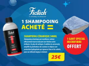 SHAMPOING CÉRAMIQUE 500ML + 1 GANT SPECIAL MICROFIBRE OFFERT